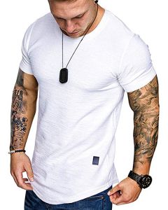 Mens T Shirt Muscle Gym Workout Athletic Shirt